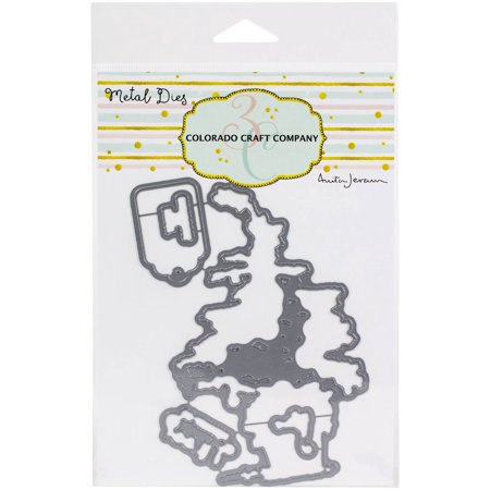 UPC: 0810043853903 | Colorado Craft Company Metal Die Set-Christmas Tree Cat-By Anita Jeram