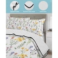 thumbnail image 4 of Quilts King Size, Wildflowers Blossom Soft Comforter Bedding Set for Bed, Spring Pastoral Botanical Flowers Rustic Lightweight Quilted Bedspread with Pillow Cover(2 Pieces), 96x106 Inch, 4 of 6