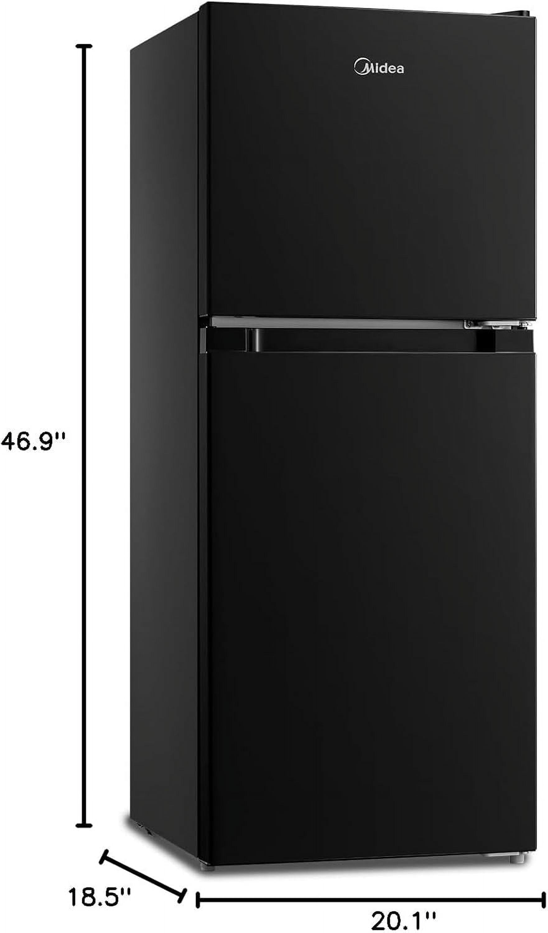 Midea 4.5 Cu Ft Compact Refrigerator and Freezer, 2 Door, Black