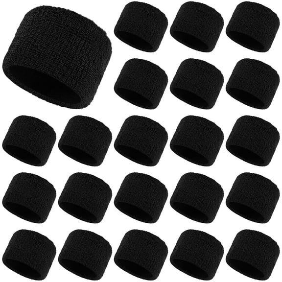 72 Pcs Sports Wristbands, Soft Terry Cloth Sweatbands, 3.1 x 2 in / 8 x 5 cm Athletic Wrist Bands for Basketball, Gym, Workout, Wrist Support, Black
