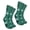 Dark Green / Black / White, variant on Men Leaf Printed Mid-Calf Cotton Athletic Sports Crew Socks Lavender Black White 2 Pairs (Mens)