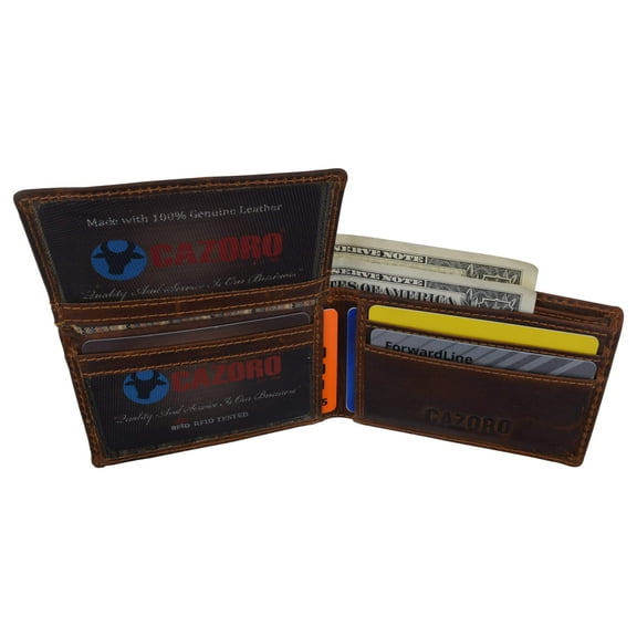 New Slim Mens RFID Blocking Hunter Leather Bifold Credit Card ID Wallet