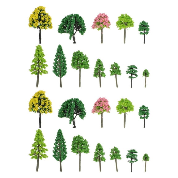 STRANDCHIC Decorative Tree Models Assorted Color Durable Plastic for Sand Table Design Landscape Ornaments