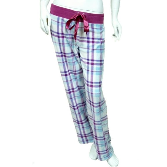 Soft Sensations Womens Purple Plaid MicroFleece Sleep Pants pjs pajamas S