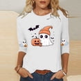 thumbnail image 2 of Szhihuiw Halloween Womens Tops Plus Size Fashion Lightweight Crew Neck 3/4 Sleeve Shirts Dressy Casual Blouses, 2 of 6