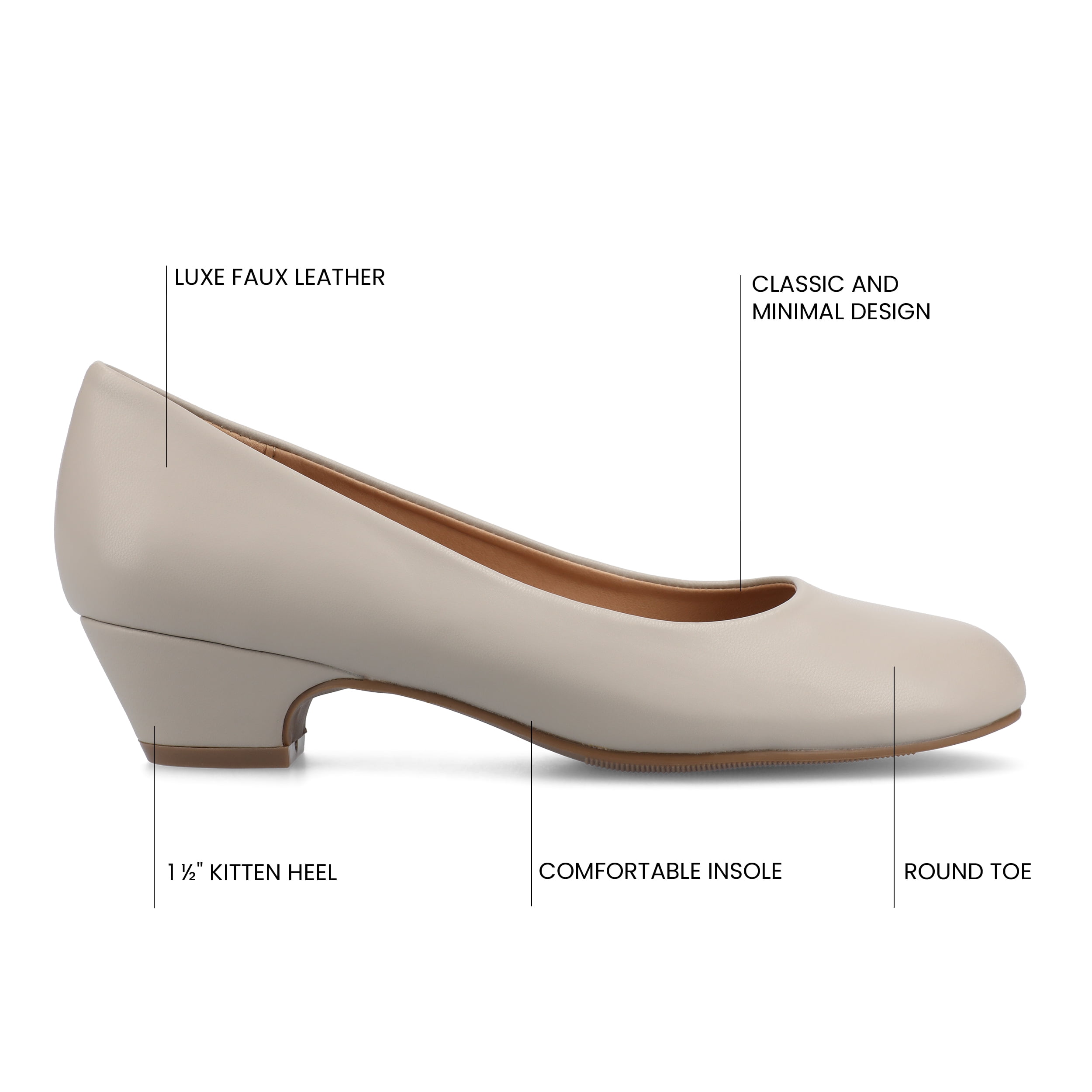 Journee Womens Saar Comfort Insole Round Toe Block Heel Pumps