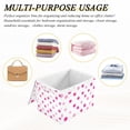 thumbnail image 6 of Yayeee Collapsible Cube Storage Bin with Lid Fabric Closet Decorative Basket with Handles, Purple Polka Dots, 6 of 7