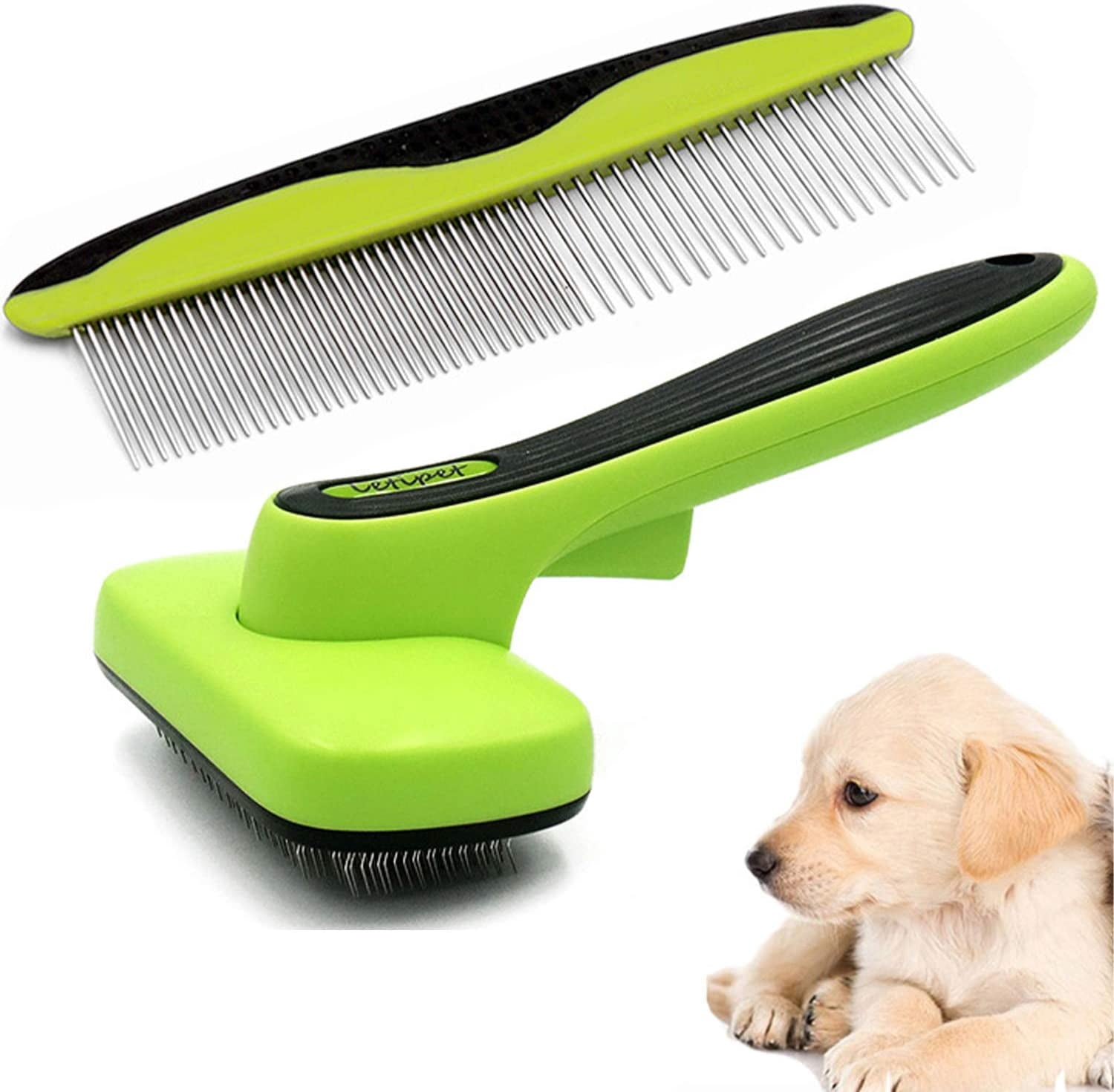 American Kennel Club AKC Self Cleaning Slicker Dog Brush With Coated Tips - Gently Removes Tangles & Loose Hair - View #5