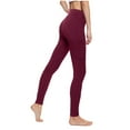 thumbnail image 2 of LEBONYARD Clearance High Waisted Yoga Pants for Women,Women's Casual Trousers Solid Elastic Waist Pants Stretchy Stylish Pants Yoga Cargo Pants with Pocket Wine M, 2 of 8