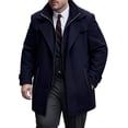 thumbnail image 3 of Tqyyweavej Mens Trench Coat Single Breasted Plus Size Formal 2 in 1 Pea Coat Zip Up Notched Lapel Business Casual Overcoat Suit Jacket with Pockets XL-5XL, 3 of 10