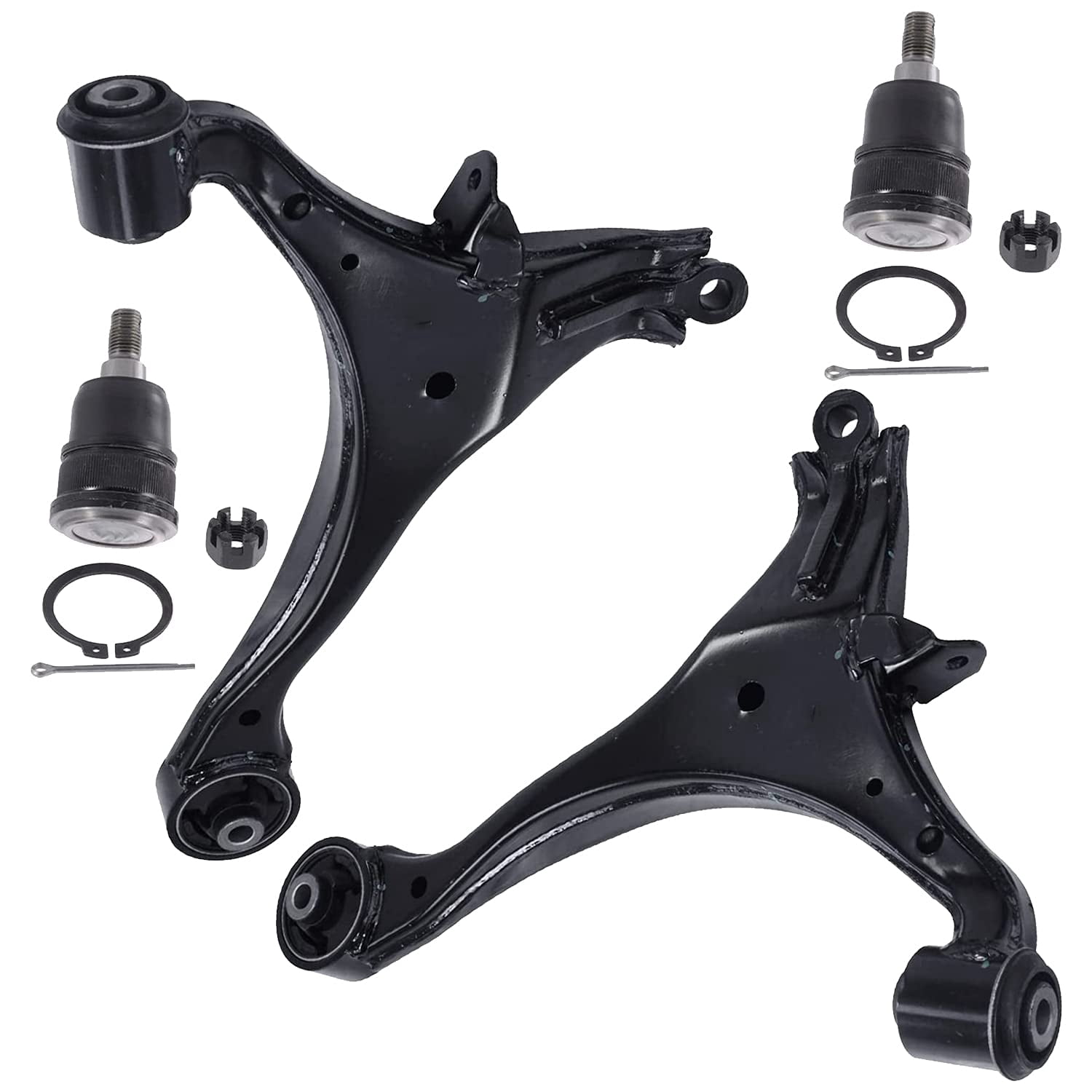 Detroit Axle - Front 14pc Suspension Kit for Honda Civic 2001 2002 2003 2004 2005, 2 Lower Control Arms 2 Ball Joints 4 Outer Inner Tie Rods 4 Front and Rear Sway Bars 2 Boots Replacement
