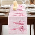 thumbnail image 3 of Table Runners 70 Inches Long Dress Scarves, Pink Bow Farmhouse Coffee/Dining/Kitchen Table Decor, Holiday Table Runner, Cute Watercolor Girls Cartoon Luxury 13x70 Inch, 3 of 9