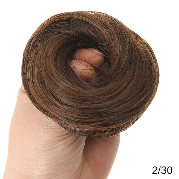 Updo Wigs for Women, Ponytail Hair Scrunchies, Natural Curly Chignon Fluffy Donut Updo, Hairpiece with Elastic Rubber Band for Women