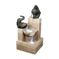 thumbnail image 2 of 37" Brown and Black LED Lighted Koi Fish Outdoor Patio Water Fountain, 2 of 2
