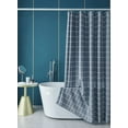 thumbnail image 4 of Textured Fabric Shower Curtains 72 Inches by 72 Inches, Dark Grey Checkered Printed Bathroom Curtains Machine Washable, 4 of 5