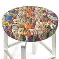 thumbnail image 3 of KLL Funny Dogs Family Round Bar Chair Cushion Cover 13 inch ,Bar Stool Protector with Elastic, Soft Washable, 3 of 6