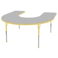 thumbnail image 1 of 60in x 66in Horseshoe Everyday T-Mold Adjustable Activity Table Grey/Yellow - Standard Ball with Seven 16in Stack Chairs Yellow - Ball Glide, 1 of 2