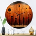 thumbnail image 3 of Designart "Tribes Ancient African Traditions I" African Tribes Oversized Wall Clock, 3 of 5