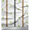 thumbnail image 1 of Soimoi Green Modal Satin Fabric Geometric Triangle & Jamdani Print Fabric by Yard 42 Inch Wide, 1 of 2