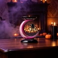 thumbnail image 5 of Halloween Moon Spider Candle Holder, 7" Resin Gothic Tabletop Decor, Iridescent Pink Spooky Ornament for Mantel Shelf Party Home, 5 of 7