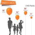 thumbnail image 2 of PartyWoo Orange Balloons, 140 pcs Orange Balloons Different Sizes Pack of 18 Inch 12 Inch 10 Inch 5 Inch for Balloon Garland as Birthday Decorations, Wedding Decorations, Baby Shower Decorations, 2 of 5