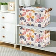 thumbnail image 2 of Yayeee Foldable Storage Basket for Shelves with Handles Set of 2 Waterproof Cloth Bins, Purple Retro Flower, 2 of 7