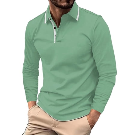 KKBOTIVE Mens Long Sleeve Polo Shirts Casual Collared Polo Shirt Cozy Pullover Fashion Fall Spring Clothes Mens Apparel ( Light Green Size: M ) KKBOTIVE Mens Long Sleeve Polo Shirts Casual Collared Polo Shirt Cozy Pullover Fashion Fall Spring Clothes Mens Apparel ( Light Green Size: M )