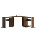 thumbnail image 2 of Emma + Oliver Teakwood Laminate Corner Desk with Keyboard Tray and CPU Cart, 2 of 11