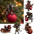 thumbnail image 6 of Krampus Christmas Ornament, Myth Meets Holiday Magic, Funny Krampus Christmas Tree Decoration, Dark Collection Holiday Red Gold Sleigh Dark Decor, Gothic Gifts Lovers, 6 of 8