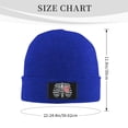 thumbnail image 3 of LNWH Knitted Acrylic Hat, Ribs Heart Print Art Pattern Winter Beanie Hat for Cold Weather, Blue, 3 of 4
