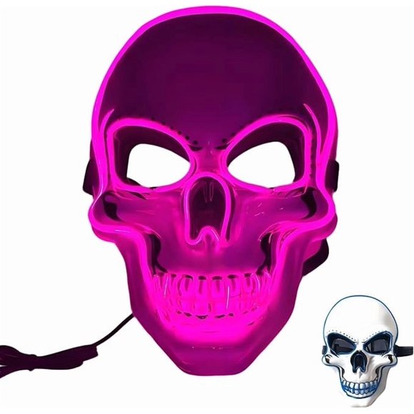 J Led Halloween Mask Light Up Glowing Face Mask For Cosplay Party Festival Fun Kids Adults Glow In The Dark Mask For Halloween Costume Party Accessories Dimensions Not Provided Weight 0.21