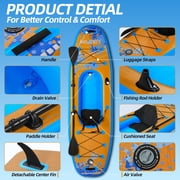 HHSJZWCY 10 ft Inflatable Kayak with Detachable Seat, SUP-Kayak Set Boat for Fishing, Touring