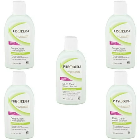 5 Pack Phisoderm Deep Clean Cream Cleanser Soothing Formula 6 Oz Each