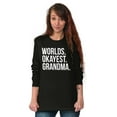 thumbnail image 4 of Worlds Okayest Grandma Funny Cute Women's Long Sleeve T Shirt Brisco Brands S, 4 of 6