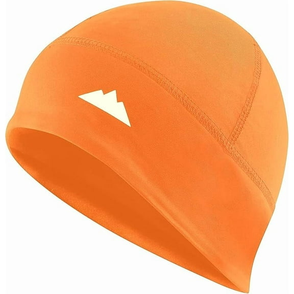 Tough Headwear Winter Skull Caps for Men, Skull Cap Football, Helmet Liner, Running Beanie, Cycling Cap, Motorcycle Skull Cap Orange