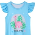 thumbnail image 2 of ATAIKU 3-10Y Girls Nightgowns Dinosaur Sleepwear Night Sleep Dress Pajamas Little Kids Toddler Soft Nightgown, 2 of 6