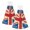 2PCS, variant on Union Jack Uk Flag Retro Hanging Coral Fleece Hand Towel 1 PC , Super Absorbent Kitchen Towel Quick-Dry Dish Cloth