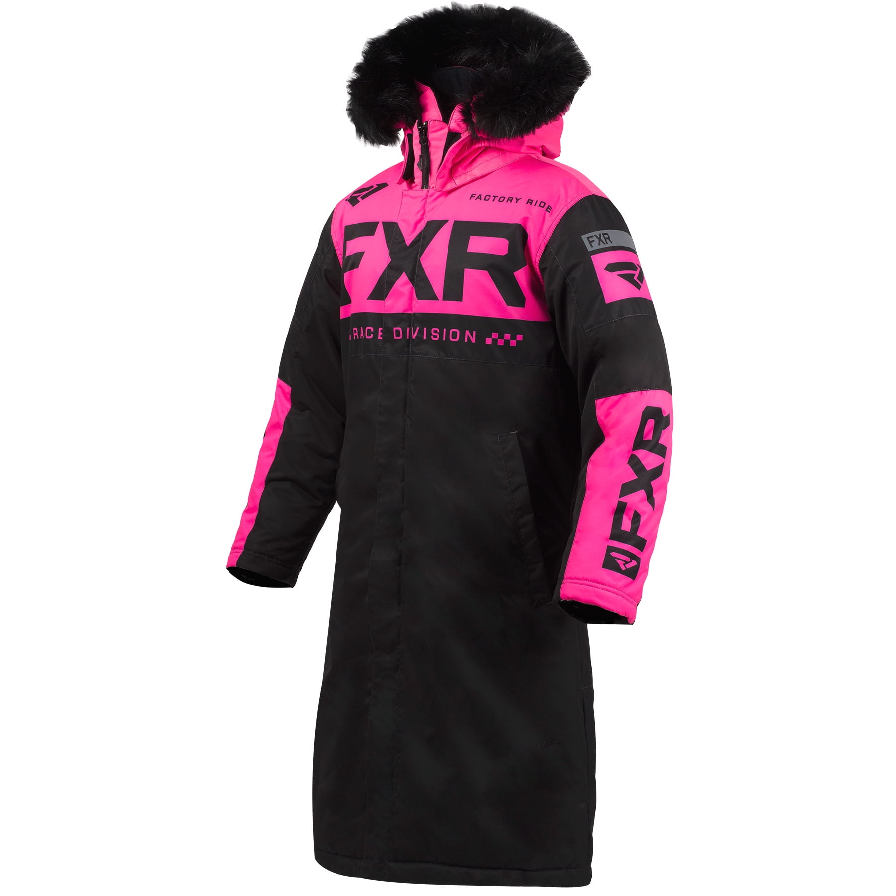 FXR Womens Black/Elec Pink Warm Up Coat Snowmobile 2020