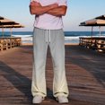 thumbnail image 6 of Men Elastic Drawstring Waist Gradient Sweatpants Wide Leg Loose Fit Soft Athletic Jogger Streetwear Trousers With Side Pockets 2XL, 6 of 8