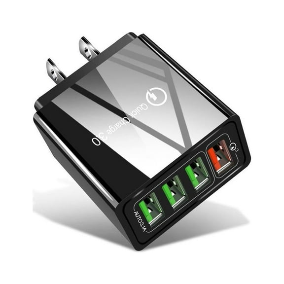 AMZER Quick Charger 3.0 Wall Charger Adapter, 4 Ports USB Wall Charger Adapter Fast USB Charging