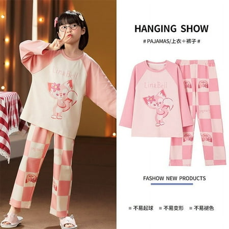 

Sanrios Hello Kitty Children s Pajamas Spring and Autumn Thin Cotton Air Conditioning Suit Long Sleeve Home Furnishing