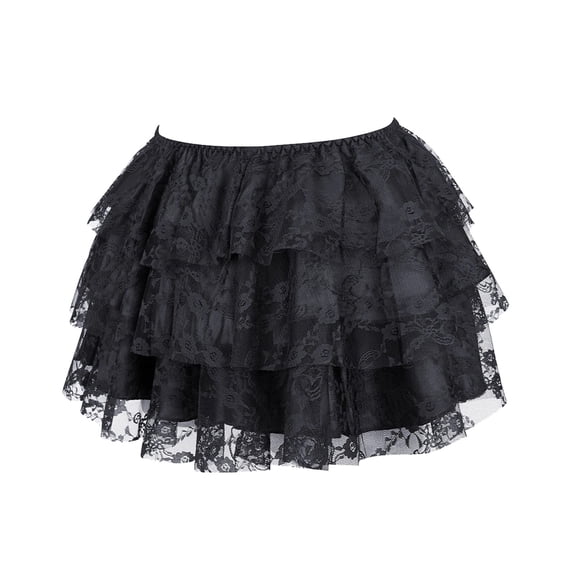 ZHOGXU Court Gown Lace Trim Skirts For Women Elegant Dance Floral A Line Outdoor Shopping Dating