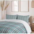 thumbnail image 6 of Ambesonne Teal Stripe Duvet Cover Set, Continuing Plaid Design, 2-Calking, Seafoam Grey White, 6 of 7