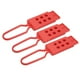 thumbnail image 4 of Cerrojo de bloqueo con etiqueta de 3 uds., cerrojo de candado de seguridad de nailon de 6 agujeros para bloqueo de aislamiento eléctrico, 4 of 5
