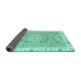 thumbnail image 2 of Ahgly Company Indoor Square Abstract Turquoise Blue Modern Area Rugs, 3' Square, 2 of 4