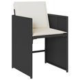 thumbnail image 3 of vidaXL 11 Piece Garden Dining Set with Cushions Black Poly Rattan, 3 of 5
