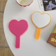 thumbnail image 4 of Cute Peach Heart Shaped Handheld Mirror With Handle Single Sided Candy Color Ladies Bathroom Makeup Tool, 4 of 4