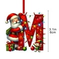 thumbnail image 2 of Colgante acrílico para árbol de Navidad | Adorno con inicial de 26 letras para decoración navideña | Regalo familiar personalizado para fiestas navideñas | Decoración para el árbol del hogar, 2 of 5