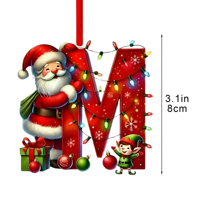 Decoraciones de Árbol de Navidad 26 Letra Colgante Regalo Decorativo Familia Colgantes de Fiesta de Navidad