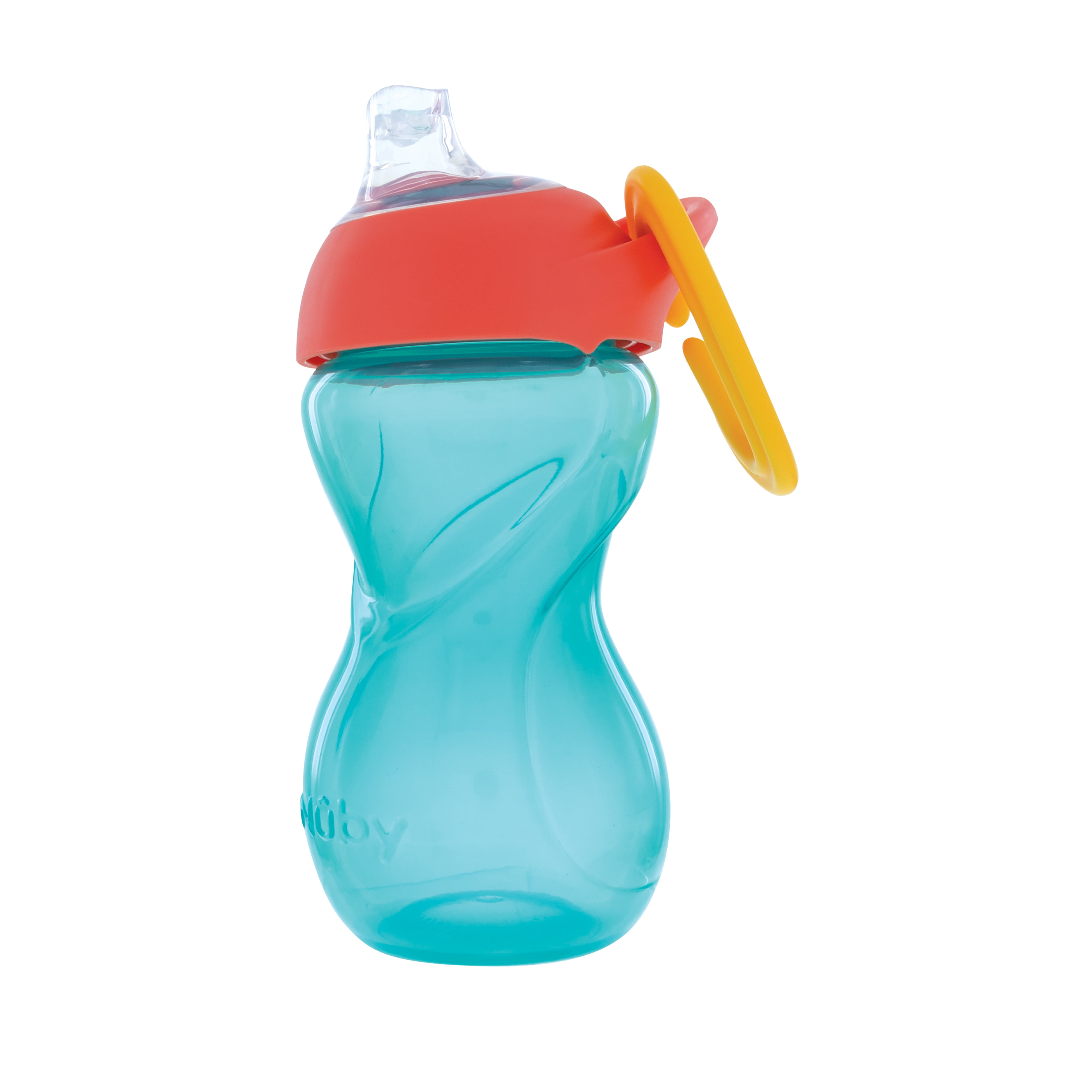 (2 pack) Nuby Click-it Soft Spout Sippy Cup with Carabiner, 10 fl oz